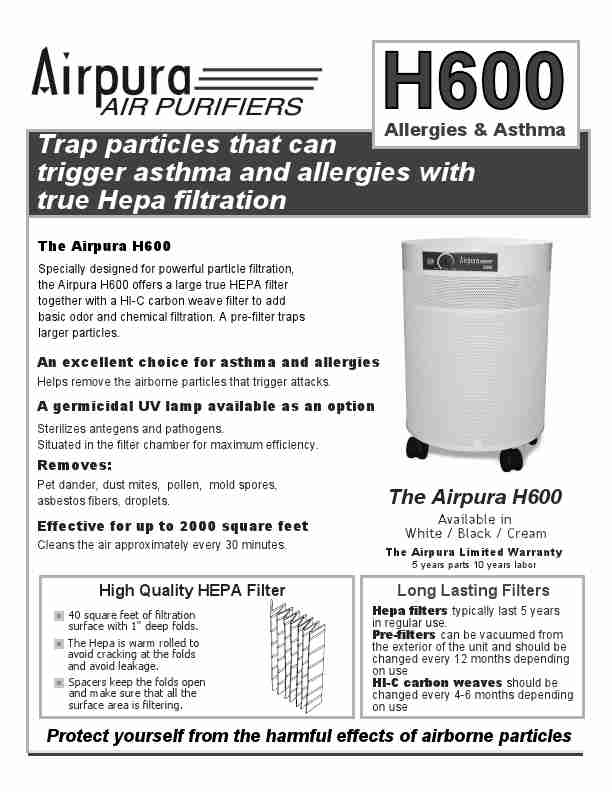 Airpura Industries Air Cleaner Airpura H600-page_pdf